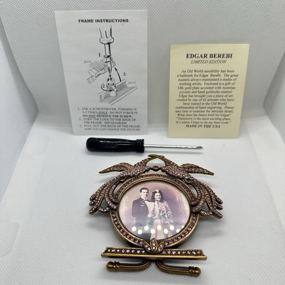 Edgar Berebi Limited Edition Vivienne Victorian Photo Frame Austrian Crystals